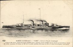 VINTAGE POSTCARD Bateau War Dreadnought Paris Armours D squadron