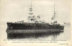 VINTAGE POSTCARD Boat War the Fatherland beating house of L admiral Germinet Commander in chief of L squadron of the Mediterranean