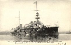 VINTAGE POSTCARD Boat War the Fatherland beating house of L admiral Germinet commander in chief of L squadron