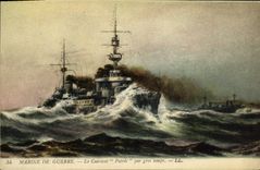 VINTAGE POSTCARD Bateau War the Fatherland armours by heavy weather