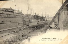 VINTAGE POSTCARD Bateau Rochefort War on Mer the destroyer Rapiere fixes cig of it