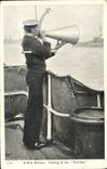 VINTAGE POSTCARD Boat War HMS Terrible Renown Talking to the
