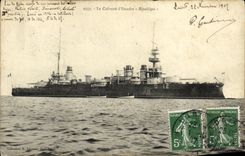 VINTAGE POSTCARD Bateau War Republic Armours D squadron