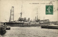 VINTAGE POSTCARD Boat War Cherbourg L arsenal the shark