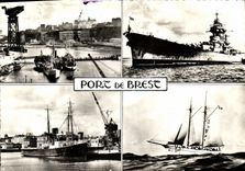 MODERN CARD Boat War Richelieu L arsenal the commercial port the goelette ND D ETel