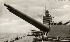 CPSM Boat War parts of 16 inches on the Rodney ship of the English navy