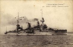 VINTAGE POSTCARD Bateau War Saint Louis Armours has turrets