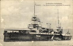 VINTAGE POSTCARD Bateau War Saint Louis Armours D squadron