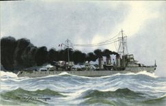 VINTAGE POSTCARD Boat War Destroyer Haffner Sirocco