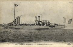 VINTAGE POSTCARD Boat Spahi War Against destroyer