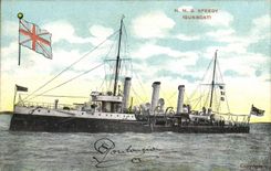 VINTAGE POSTCARD Boat War HMS Speedy Gunboat