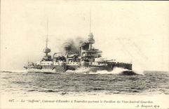 VINTAGE POSTCARD Bateau Suffren War armours D squadron has turrets carrying the Gourdon house
