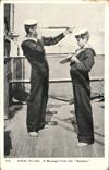 VINTAGE POSTCARD Bateau War HMS REnown has message from the renown