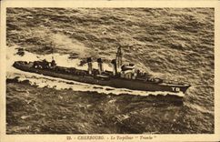 VINTAGE POSTCARD Boat Cherbourg War the Trombe destroyer