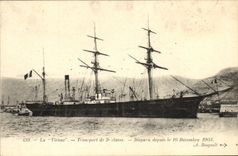 VINTAGE POSTCARD Boat War Vienna Transport of 3rd Disprau class on December 10th  1903