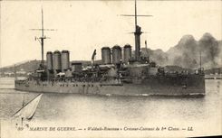 VINTAGE POSTCARD Bateau War Waldeck Rousseau Croiseur Armours 1st class