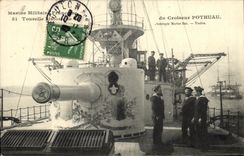 VINTAGE POSTCARD Boat War Turret of the Pothuau cruiser