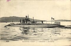 VINTAGE POSTCARD Boat War Stork Submarine