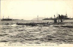 VINTAGE POSTCARD Boat War Gustave Zede electric Destroyer submarine