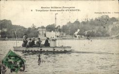 VINTAGE POSTCARD Boat War Destroyer Gymnote submarine