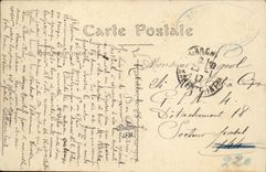 VINTAGE POSTCARD Boat War La Rochelle Pallice Submarine Otary leaving the port