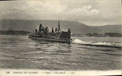 VINTAGE POSTCARD Boat War Papin Submarine