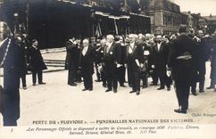 VINTAGE POSTCARD Boat War Catastrophe of Pluviose national Funeral of the victims VIP