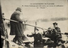 VINTAGE POSTCARD Bateau War Catastrophe of Pluviose Mr  Cheron S embarks to go to attend work of reinflation