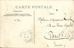 VINTAGE POSTCARD Bateau War Funeral of the 27 victims of Pluviose has Calais the 27 barrels frame between 2 files of sailors