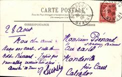 VINTAGE POSTCARD Boat standard War Submarine Pluviose with broad by heavy weather Submarine