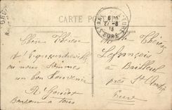 VINTAGE POSTCARD Boat War Cherbourg Rubis Submarine at broad the one day of storm