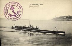 VINTAGE POSTCARD Boat War Submarine Watt Submarine