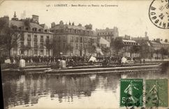 VINTAGE POSTCARD Boat Lorient War Under marisn with the basin commercial