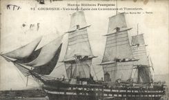 CPA Bateau Couronne Vaisseau ecole des canonniers et timoniers