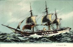 CPA Bateau La Couronne Vaisseau ecole des canonniers