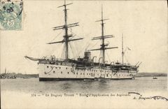 VINTAGE POSTCARD Boat War Duguay Trouin school D application of the candidates
