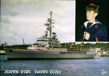 MODERN CARD Boat War Jeanne D Arc Ship AMrin School