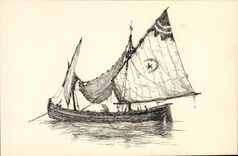 VINTAGE POSTCARD Boat Middle East