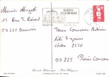 POSTAL MODERNA puerto de Annick Balaresque Haliguen del barco