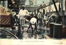 VINTAGE POSTCARD Boat War Washing of the bridge D an armor