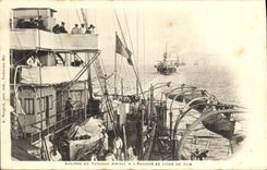 VINTAGE POSTCARD Bateau War Postpones flagship and L squadron in line of file