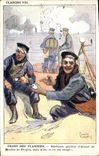 VINTAGE POSTCARD Boat War Face of Flandres Some drops D alcohol Sailors Mint of Ricqles
