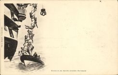 VINTAGE POSTCARD Boat Scale of poop D after Bourgain