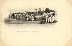 VINTAGE POSTCARD Bateau War Exercise of part of 65 mm has ground
