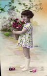 VINTAGE POSTCARD Fantasy Flowers Child Girl