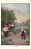 VINTAGE POSTCARD Fantasy Children Lesson of dance