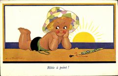 VINTAGE POSTCARD Fantaisie Roast Child does not have