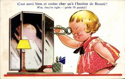 VINTAGE POSTCARD Fantasy Insitut Child of beauty