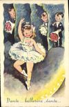 VINTAGE POSTCARD Fantaisie Child Dances Ballerina Dances