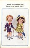 VINTAGE POSTCARD Fantasy Children Whose little vamp is oo Cigarette